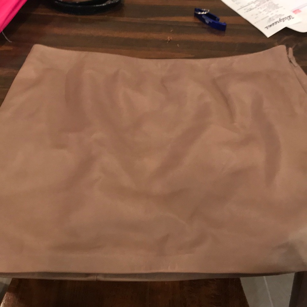 Tan leather skirt